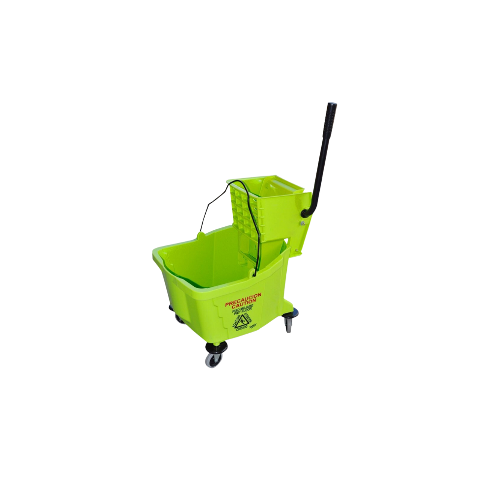 CUBETA 32 LITROS COLOR VERDE CON EXPRIMIDOR SKU 8236VD