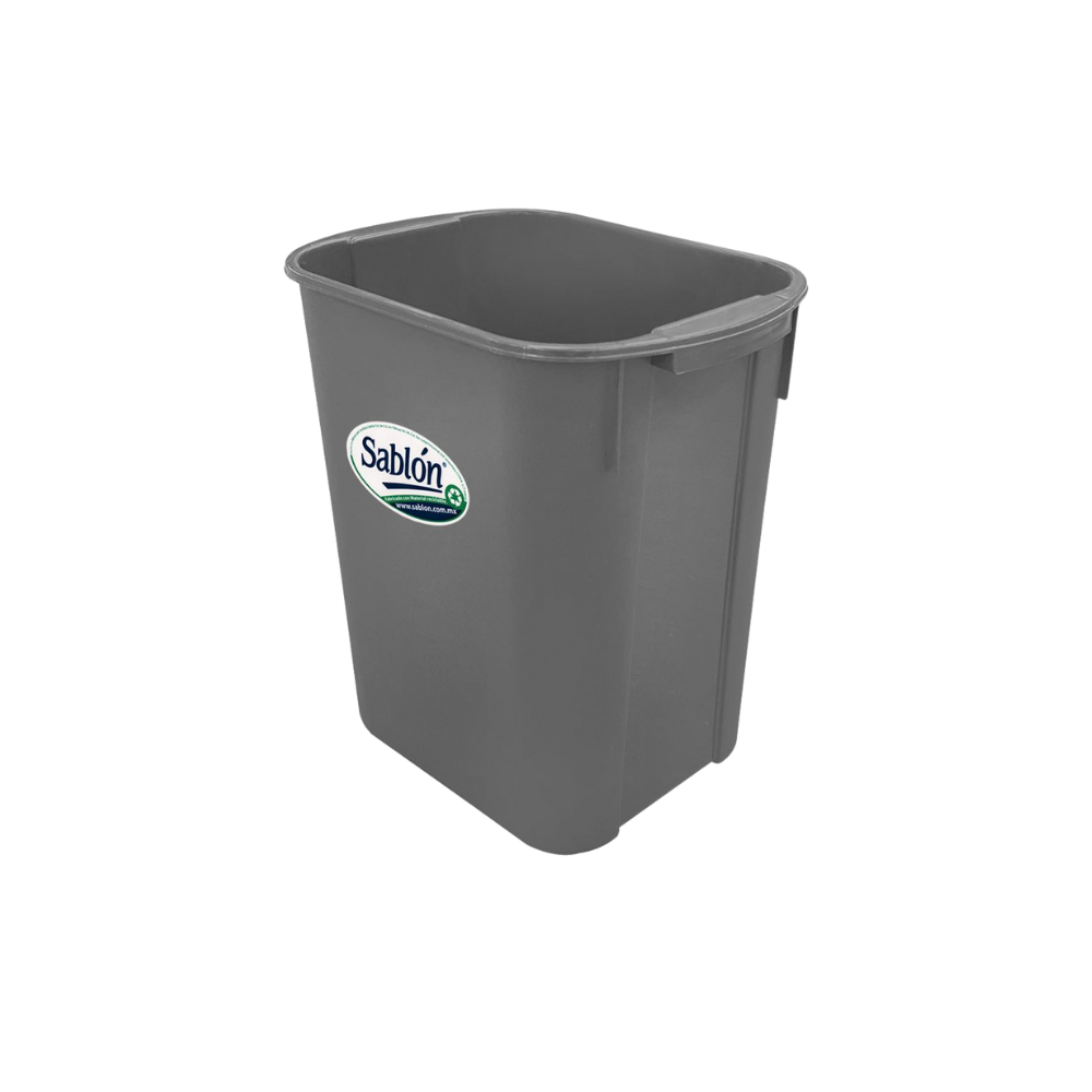 CESTO RECTANGULAR PARA BASURA 20 LITROS SIN TAPA SKU 8290NE 8415GR