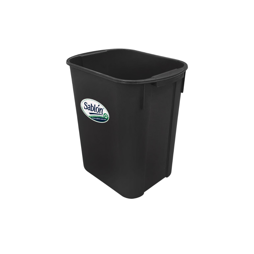 CESTO RECTANGULAR PARA BASURA 20 LITROS SIN TAPA SKU 8290NE 8415GR