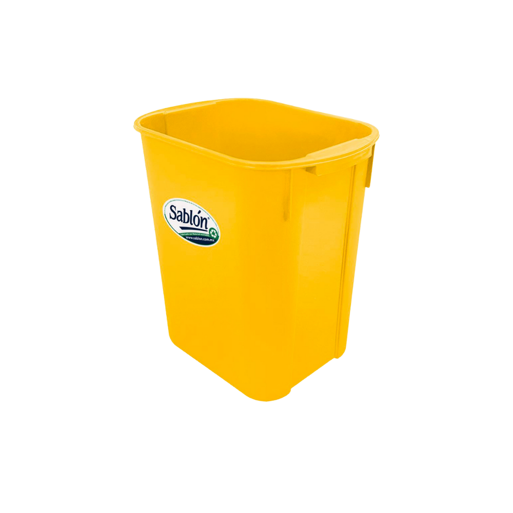 CESTO RECTANGULAR PARA BASURA 20 LITROS SIN TAPA SKU 8290NE 8415GR