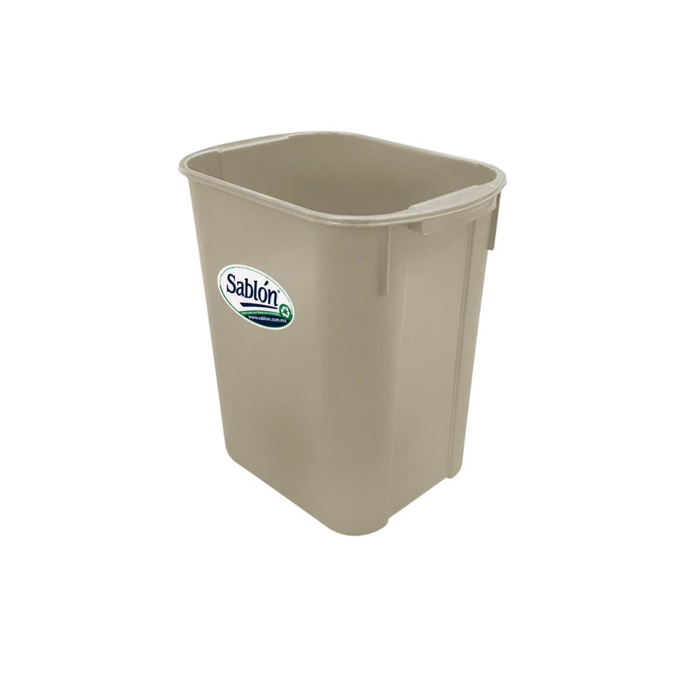 CESTO RECTANGULAR PARA BASURA 20 LITROS SIN TAPA SKU 8290NE 8415GR