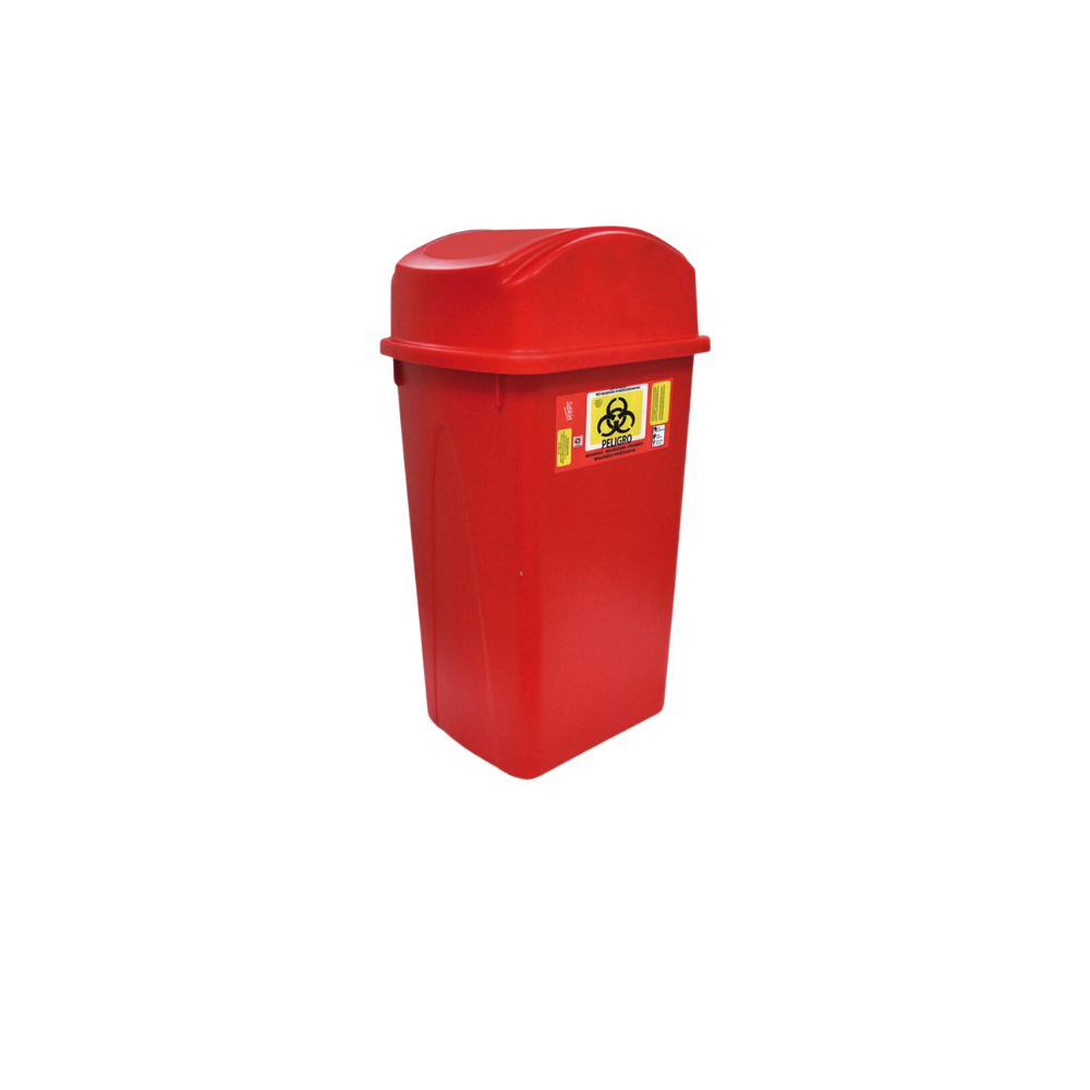 BOTE DE BASURA RECTANGULAR PARA RPBI 80 LITROS TAPA BALANCÍN LATERAL SKU 8409 RPBI