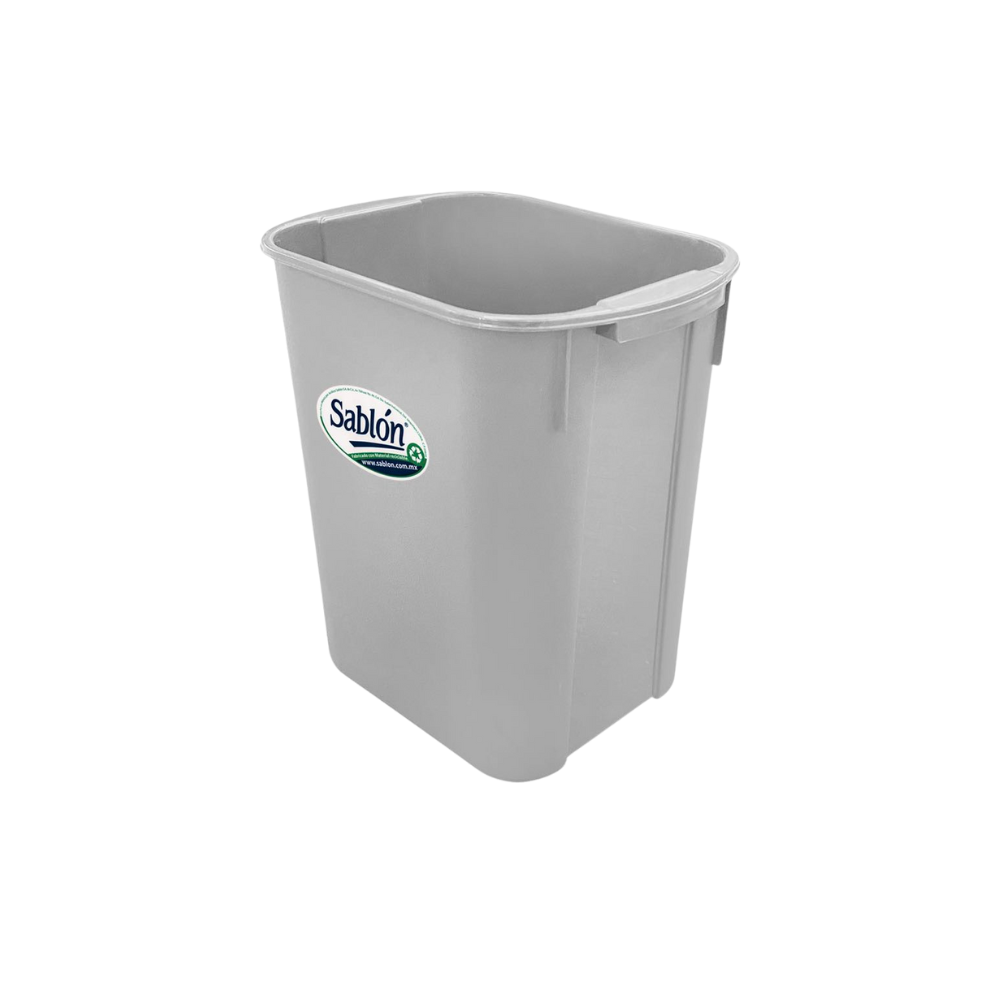 CESTO RECTANGULAR PARA BASURA 20 LITROS SIN TAPA SKU 8290NE 8415GR