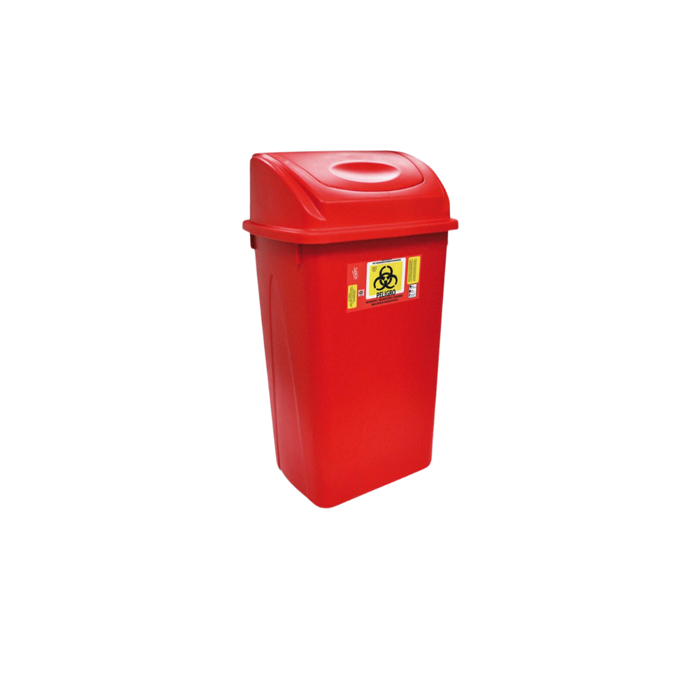 BOTE DE BASURA RECTANGULAR PARA RPBI 80 LITROS TAPA BALANCÍN FRONTAL SKU 8419 RPBI