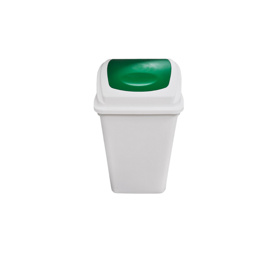 BOTE DE BASURA COLOR BLANCO DE  80 LITROS CON TAPA BALANCÍN FRONTAL 8444GR
