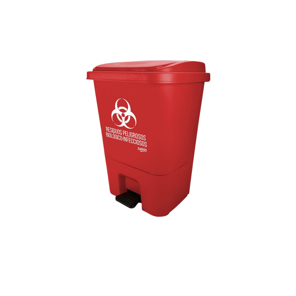 BOTE DE BASURA RPBI CON PEDAL Y TAPA 17 LITROS MARCA SABLÓN