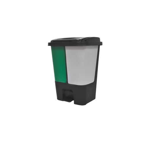 BOTE DE BASURA CON PEDAL Y TAPA 17 LITROS MARCA SABLÓN COLOR NEGRO CON GRIS Y VERDE 8534DU
