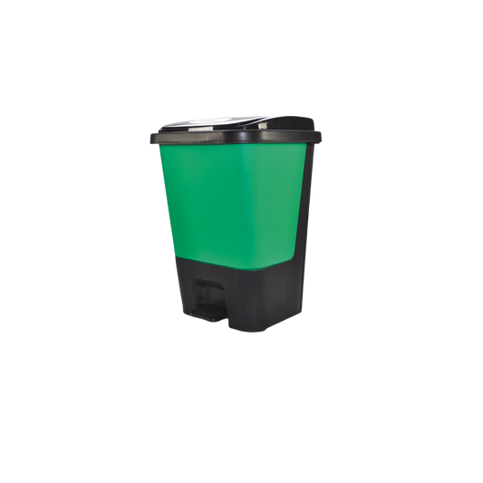 BOTE DE BASURA PARA ORGÁNICOS CON PEDAL Y TAPA 17 LITROS MARCA SABLÓN COLOR NEGRO CON VERDE 8536OR