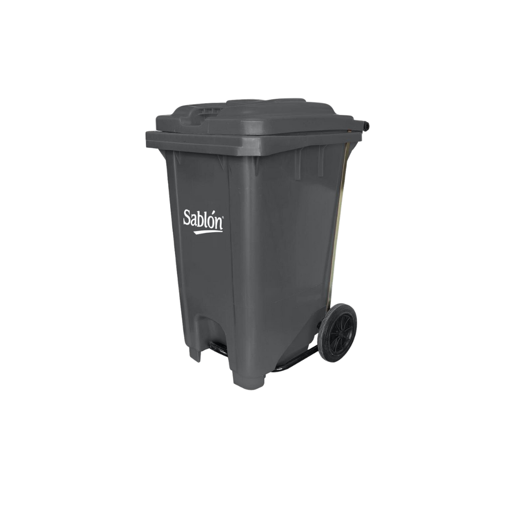 BOTE DE BASURA DE 80 LITROS CON PEDAL Y CON RUEDAS 8604GR