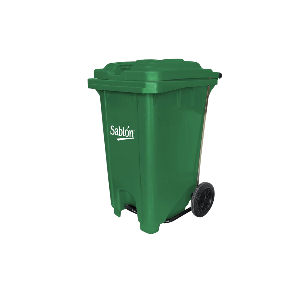 BOTE DE BASURA DE 80 LITROS CON PEDAL Y CON RUEDAS 8604GR