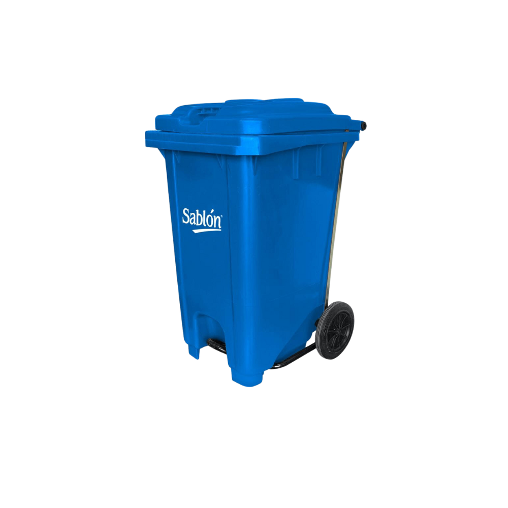 BOTE DE BASURA DE 80 LITROS CON PEDAL Y CON RUEDAS 8604GR
