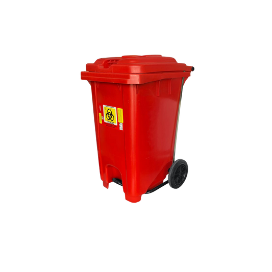 BOTE DE BASURA DE 80 LITROS CON PEDAL Y CON RUEDAS CON IMPRESIÓN RPBI 8609RPBI