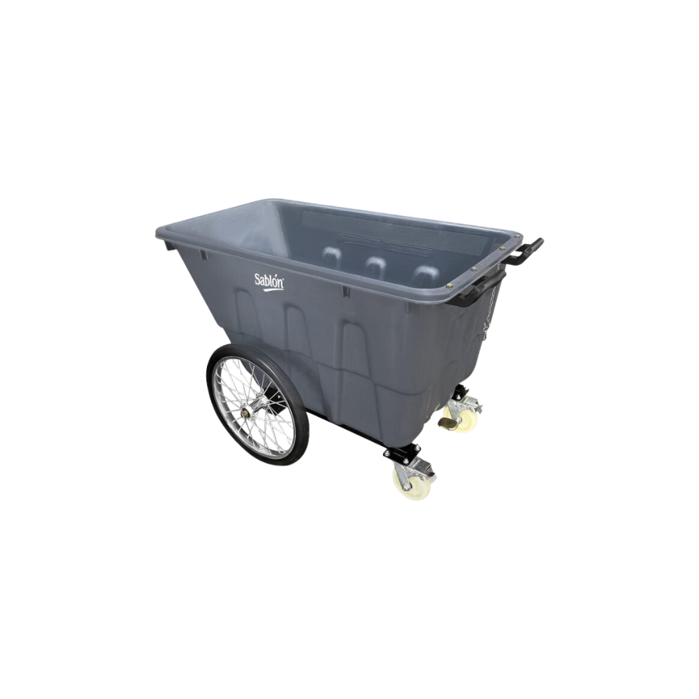 VOLQUETA DE 400 LITROS CON RUEDAS COLOR GRIS SKU 8622GR