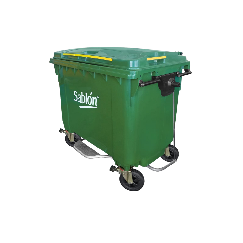 CONTENEDORES PARA BASURA DE 660 LITROS CON PEDAL CUERPO Y TAPA DEL MISMO COLOR 8729RJ
