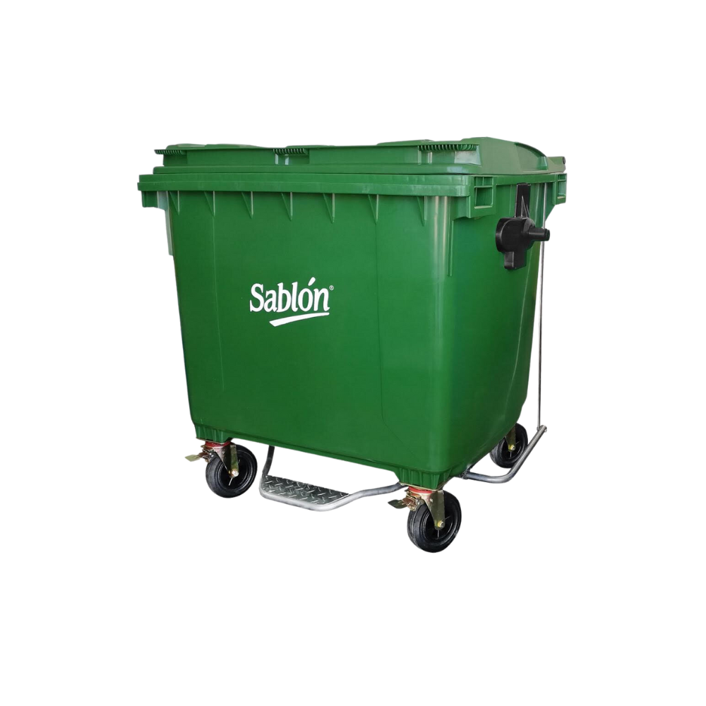 CONTENEDORES PARA BASURA DE 1100 LITROS CON PEDAL CUERPO Y TAPA DEL MISMO COLOR 8738RJ