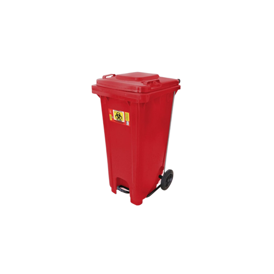 CONTENEDORES DE BASURA CON PEDAL DE 120 LITROS CON IMPRESO RPBI SKU 8739 RPBI