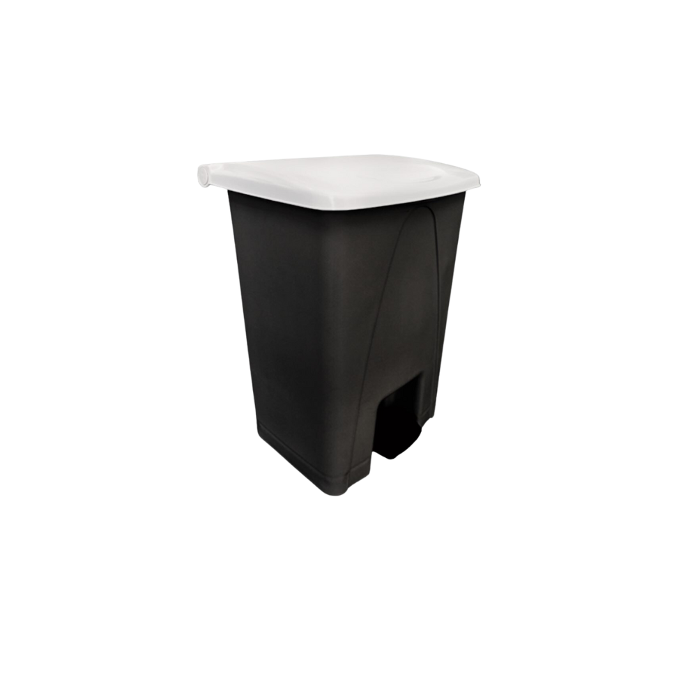 CESTO PARA BASURA CON PEDAL 80 LITROS COLOR NEGRO CON TAPAS DE COLOR 8743AM