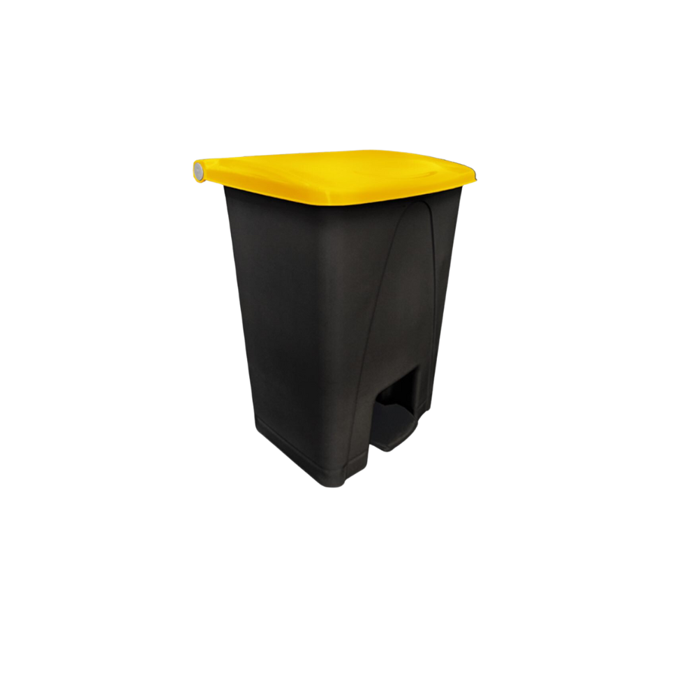 CESTO PARA BASURA CON PEDAL 80 LITROS COLOR NEGRO CON TAPAS DE COLOR 8743AM