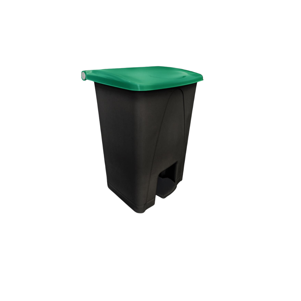 CESTO PARA BASURA CON PEDAL 80 LITROS COLOR NEGRO CON TAPAS DE COLOR 8743AM