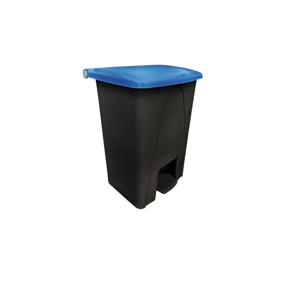 CESTO PARA BASURA CON PEDAL 80 LITROS COLOR NEGRO CON TAPAS DE COLOR 8743AM