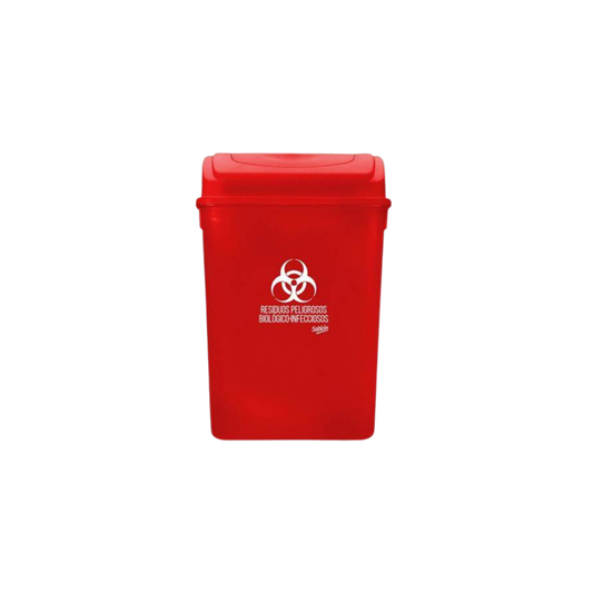 BOTE DE BASURA PARA RPBI 42 LITROS TAPA BALANCÍN FRONTAL SKU 8769 RPBI