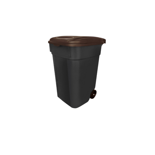 CONTENEDORES PARA BASURA 145 L COLOR NEGRO CON TAPAS DE COLORES