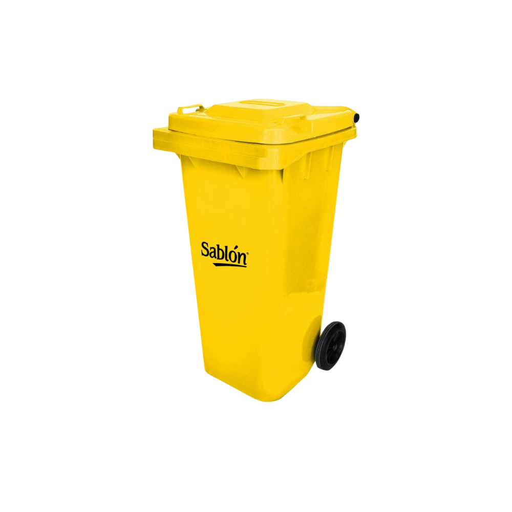 CONTENEDOR PARA BASURA 120 LITROS SIN PEDAL MARCA SABLÓN 8918RJ 8917AZ
