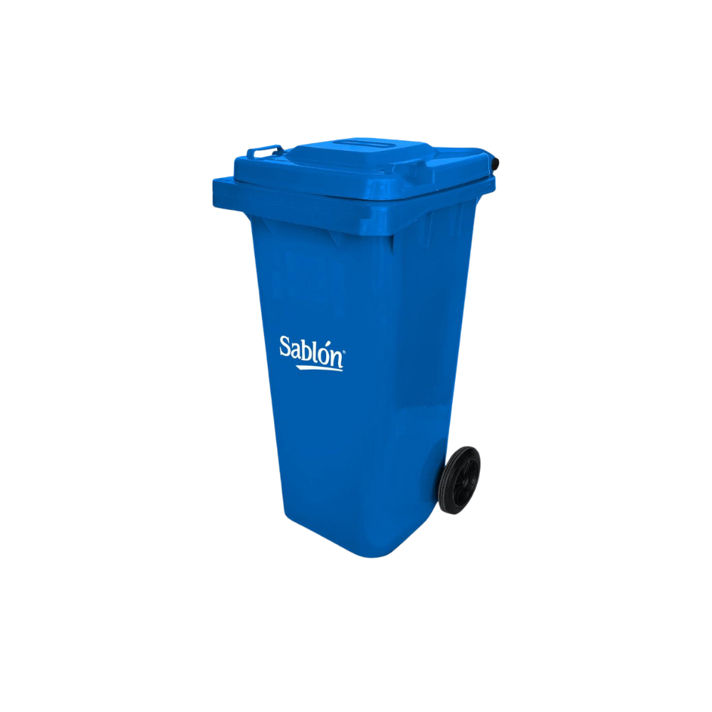 CONTENEDOR PARA BASURA 120 LITROS SIN PEDAL MARCA SABLÓN 8918RJ 8917AZ