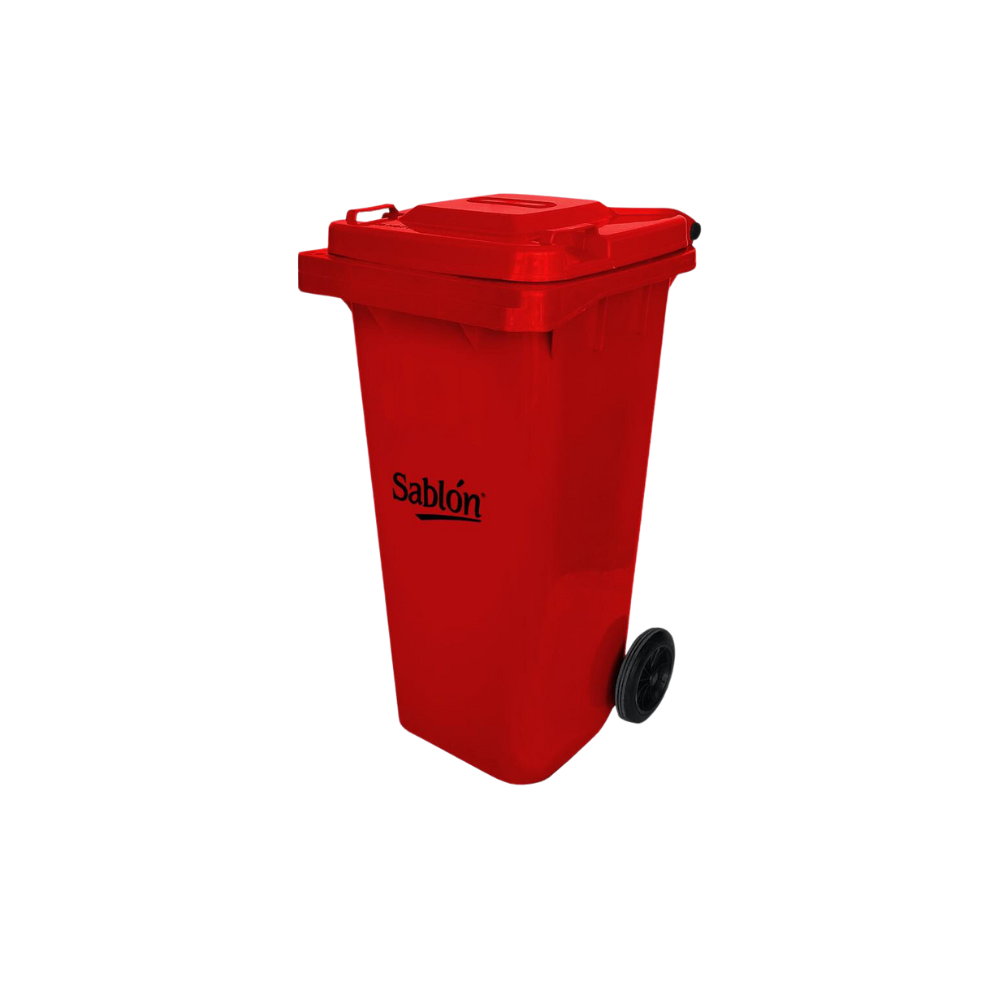 CONTENEDOR PARA BASURA 120 LITROS SIN PEDAL MARCA SABLÓN 8918RJ 8917AZ