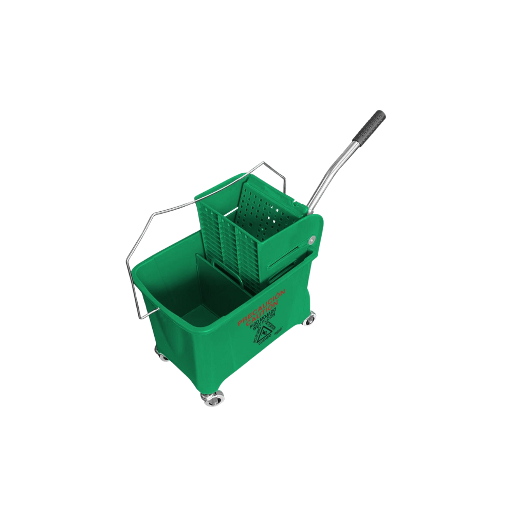 CUBETA 20 LITROS COLOR VERDE CON EXPRIMIDOR SKU 9001VD