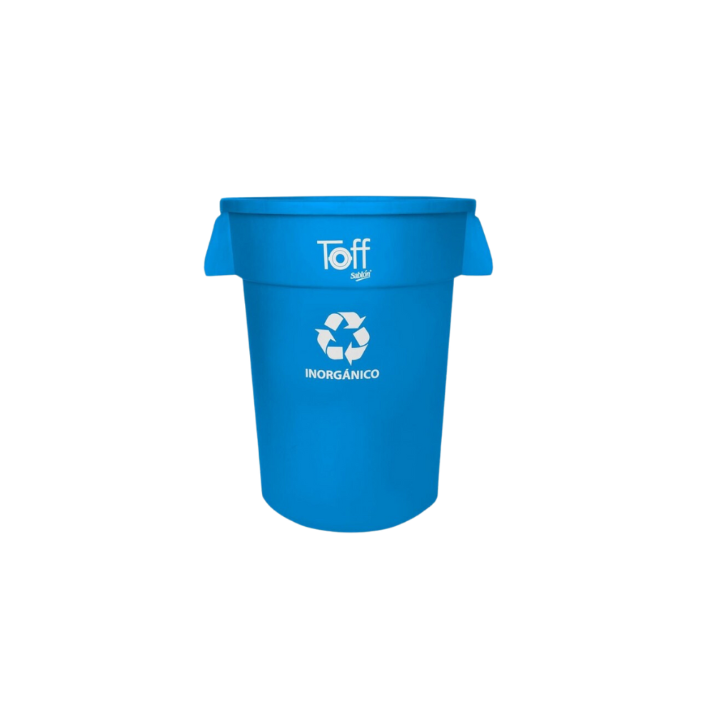 CONTENEDOR DE BASURA TOFF 120 LITROS CON IMPRESO ORGÁNICO O INORGÁNICO SKU 9196OR