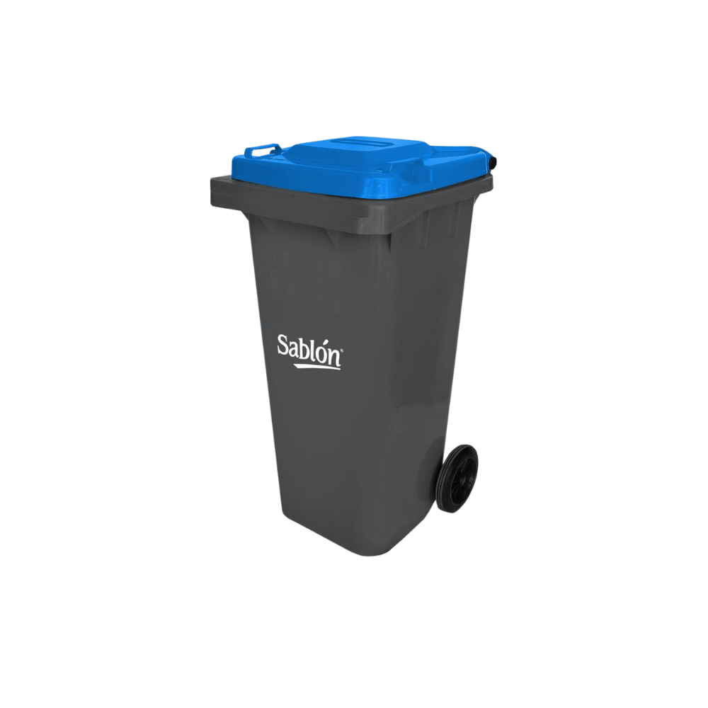 CONTENEDORES DE BASURA CON PEDAL 120 LITROS CUERPO GRIS Y TAPAS DE COLOR 8324GR 8323AM