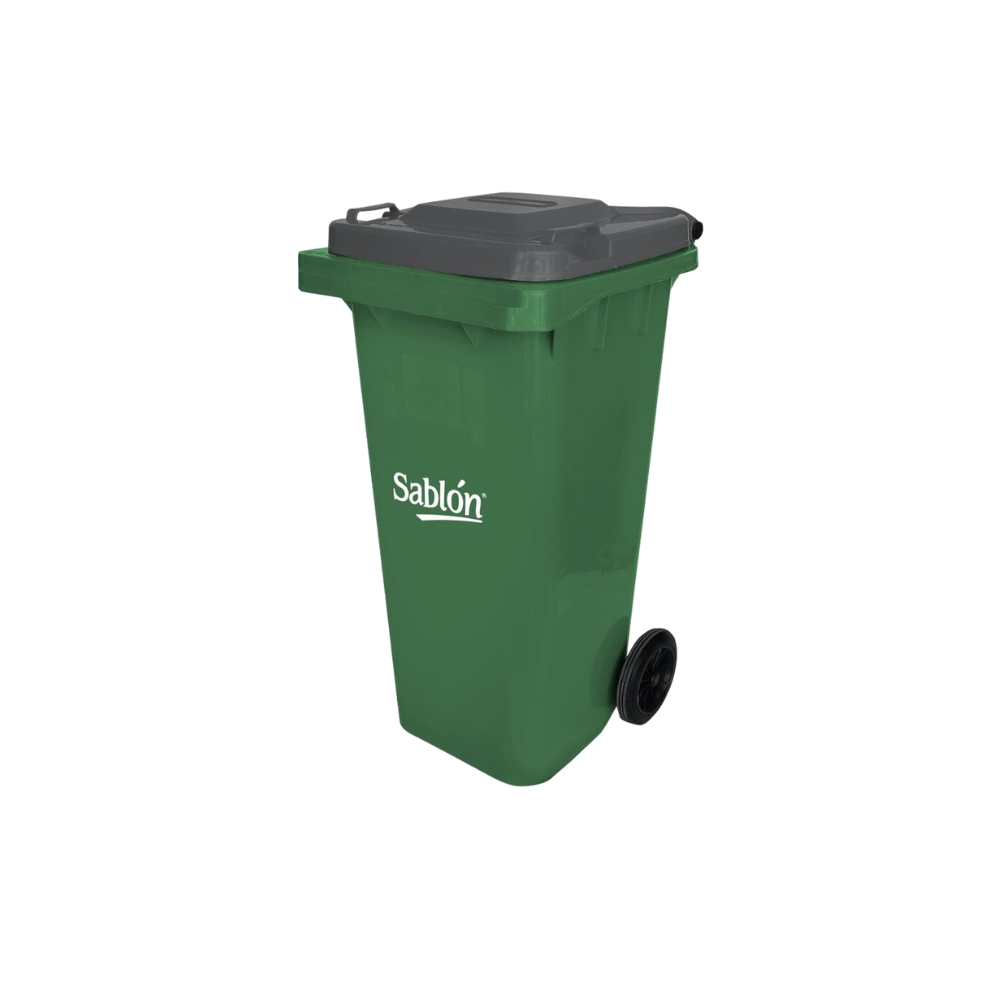 CONTENEDORES DE BASURA 120 LITROS CON CUERPO VERDE Y VARIEDAD DE TAPAS DE COLOR 9248NA