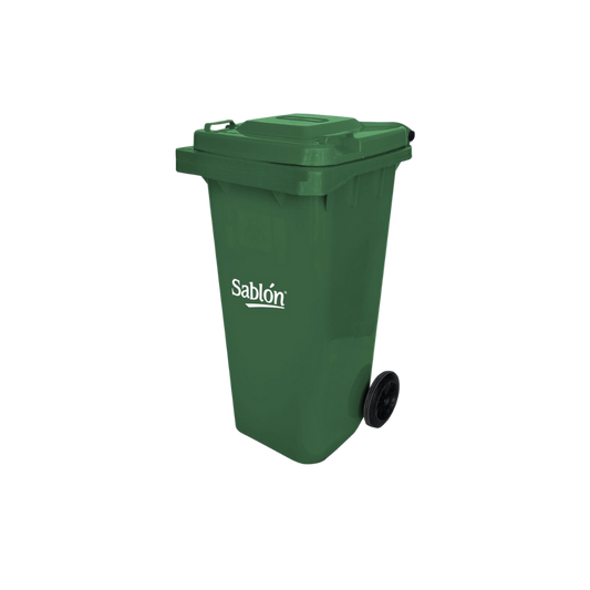CONTENEDORES DE BASURA 120 LITROS CON CUERPO VERDE Y VARIEDAD DE TAPAS DE COLOR 9248NA