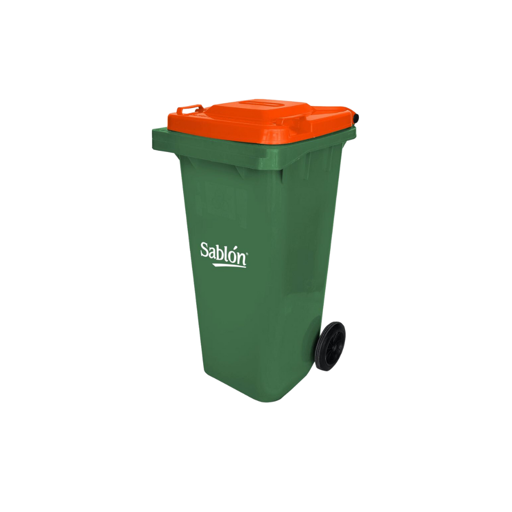 CONTENEDORES DE BASURA 120 LITROS CON CUERPO VERDE Y VARIEDAD DE TAPAS DE COLOR 9248NA