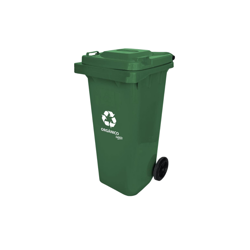 CONTENEDORES SIN PEDAL DE 120 LITROS CON IMPRESO ORGÁNICO E INORGÁNICO MARCA SABLÓN 9306OR