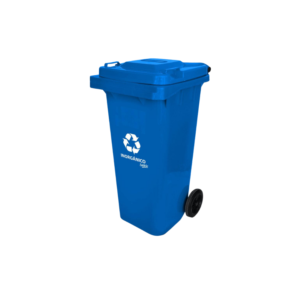 CONTENEDORES SIN PEDAL DE 120 LITROS CON IMPRESO ORGÁNICO E INORGÁNICO MARCA SABLÓN 9306OR