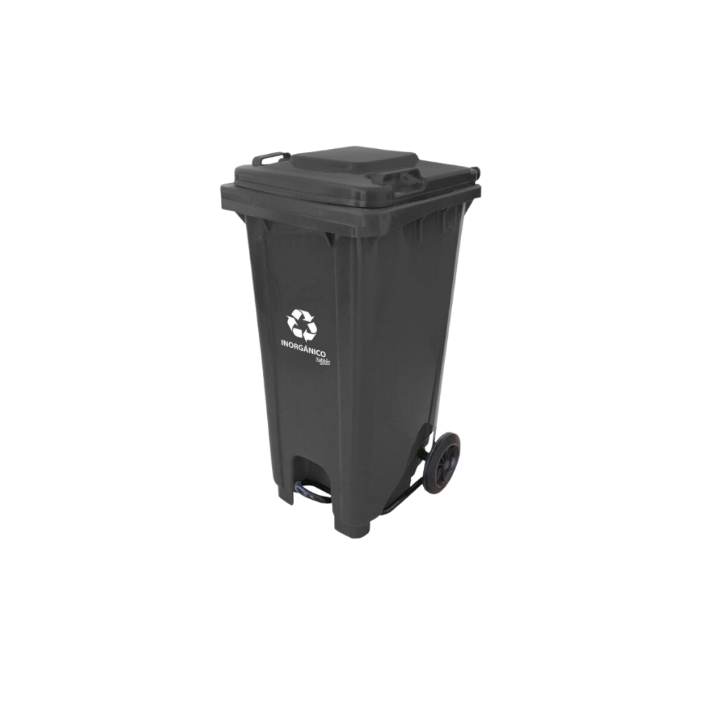 CONTENEDORES DE BASURA CON PEDAL DE 120 LITROS CON IMPRESO ORGÁNICO E INORGÁNICO SKU 9526OR