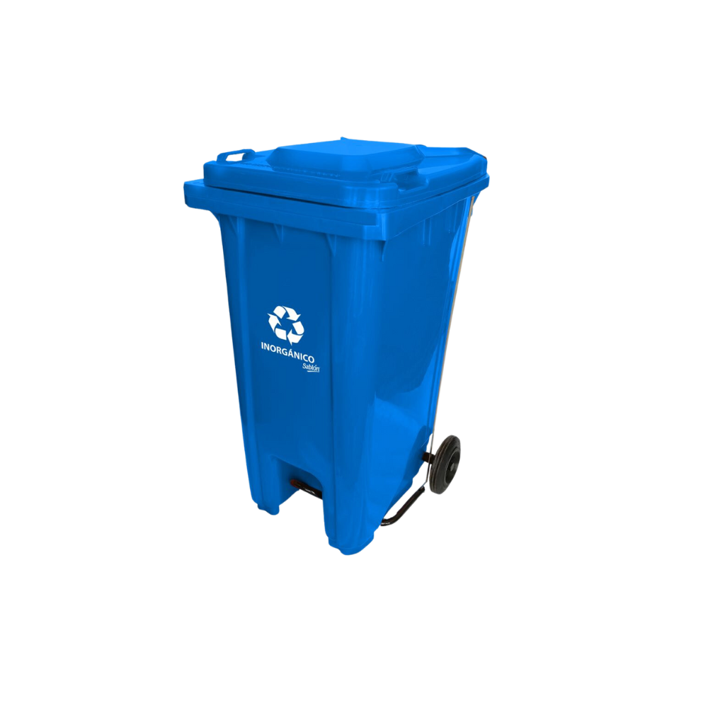 CONTENEDOR DE BASURA 240 L CON PEDAL CON INSERTO ORGÁNICO, INORGÁNICO O RPBI 9546OR