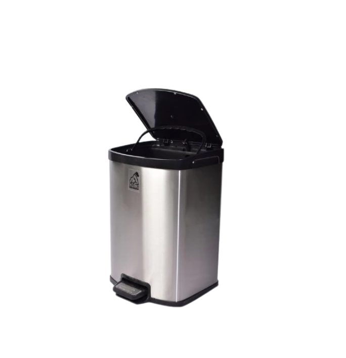 BOTE PEDAL CUADRADO DE ACERO INOXIDABLE 12 LITROS AO5-A2-12LB