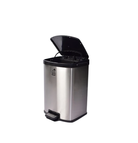 BOTE PEDAL CUADRADO DE ACERO INOXIDABLE 12 LITROS AO5-A2-12LB