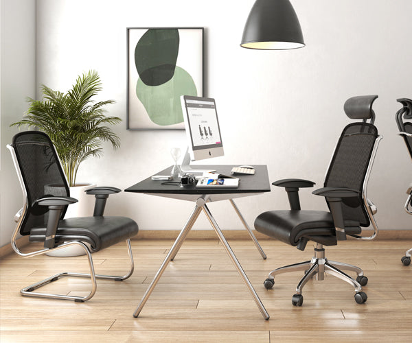 SILLA EJECUTIVA CROMA CON CABECERA OHE-195 NEGRO