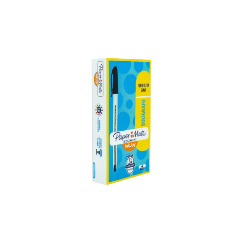 BOLÍGRAFO NEGRO PAPER MATE 1 MM CAJA CON 12 PIEZAS LA3533
