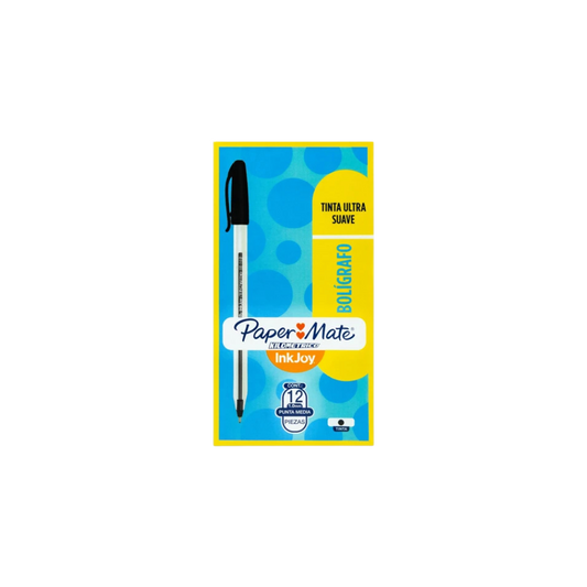 BOLÍGRAFO NEGRO PAPER MATE 1 MM CAJA CON 12 PIEZAS LA3533