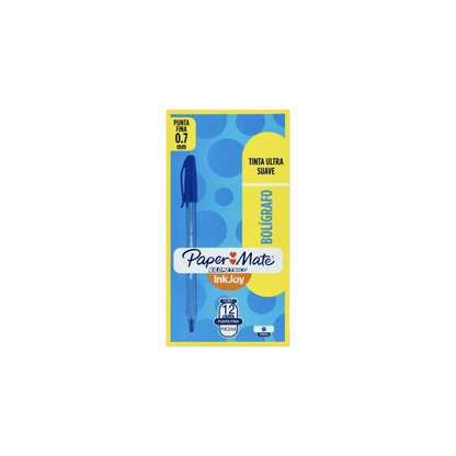 BOLÍGRAFO PAPER MATE COLOR AZUL DE PUNTO FINO CAJA CON 12 PIEZAS 1903861