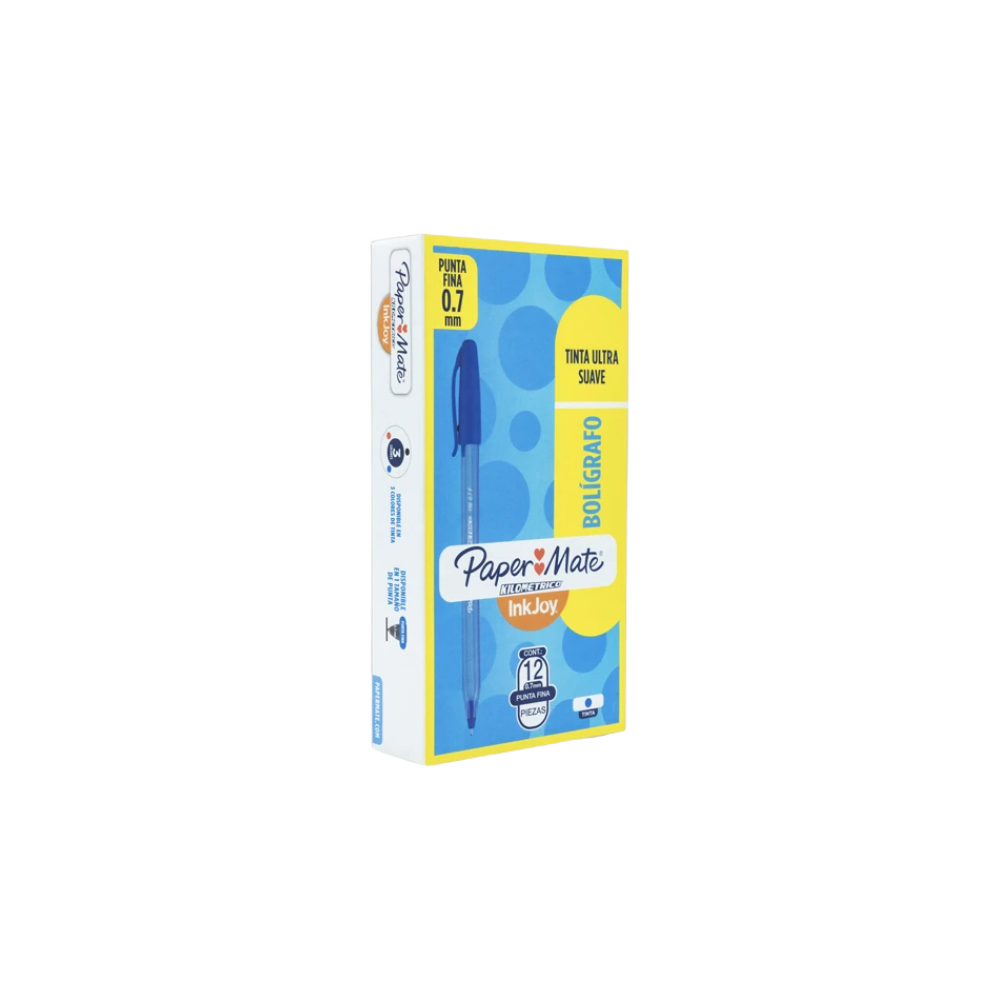 BOLÍGRAFO PAPER MATE COLOR AZUL DE PUNTO FINO CAJA CON 12 PIEZAS 1903861