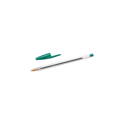 BOLÍGRAFO BIC CRISTAL COLOR VERDE PUNTO MEDIANO 12 PIEZAS 7501014511047