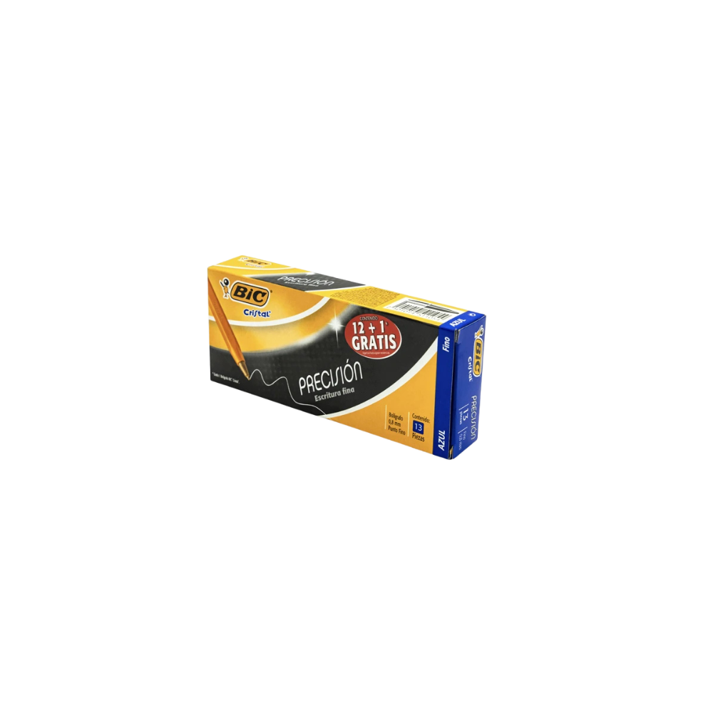 BOLÍGRAFO BIC CLÁSICO COLOR AZUL PUNTO FINO 12 PIEZAS 7501014511054