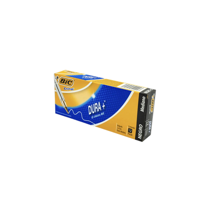 BOLÍGRAFO BIC CRISTAL COLOR NEGRO PUNTO MEDIANO 12 PIEZAS 7501014511023BCK