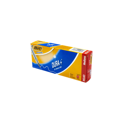BOLÍGRAFO BIC CRISTAL COLOR ROJO PUNTO MEDIANO 12 PIEZAS 7501014511030